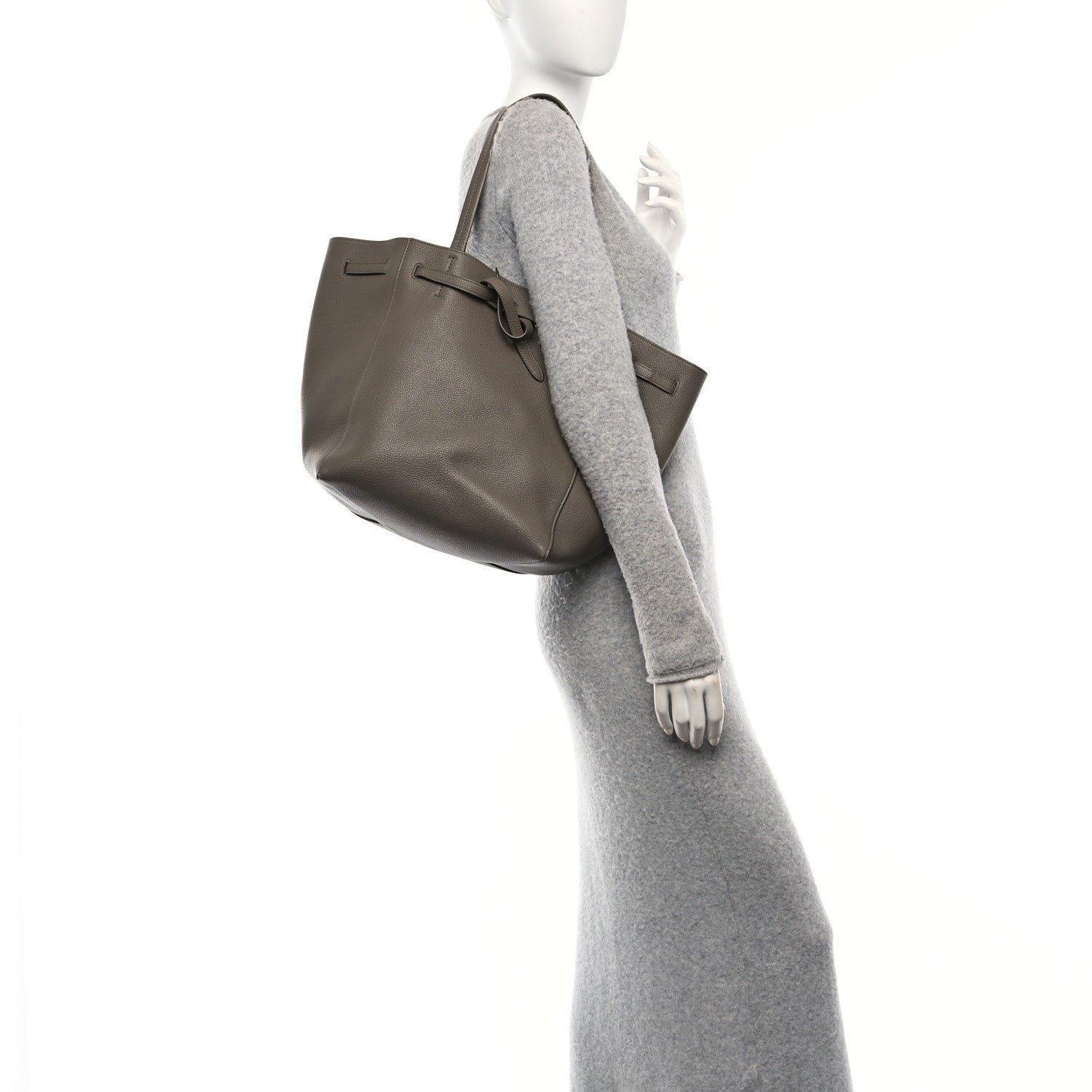 Celine Soft Grained Calfskin Small Belt Cabas Phantom Taupe 2 of 10