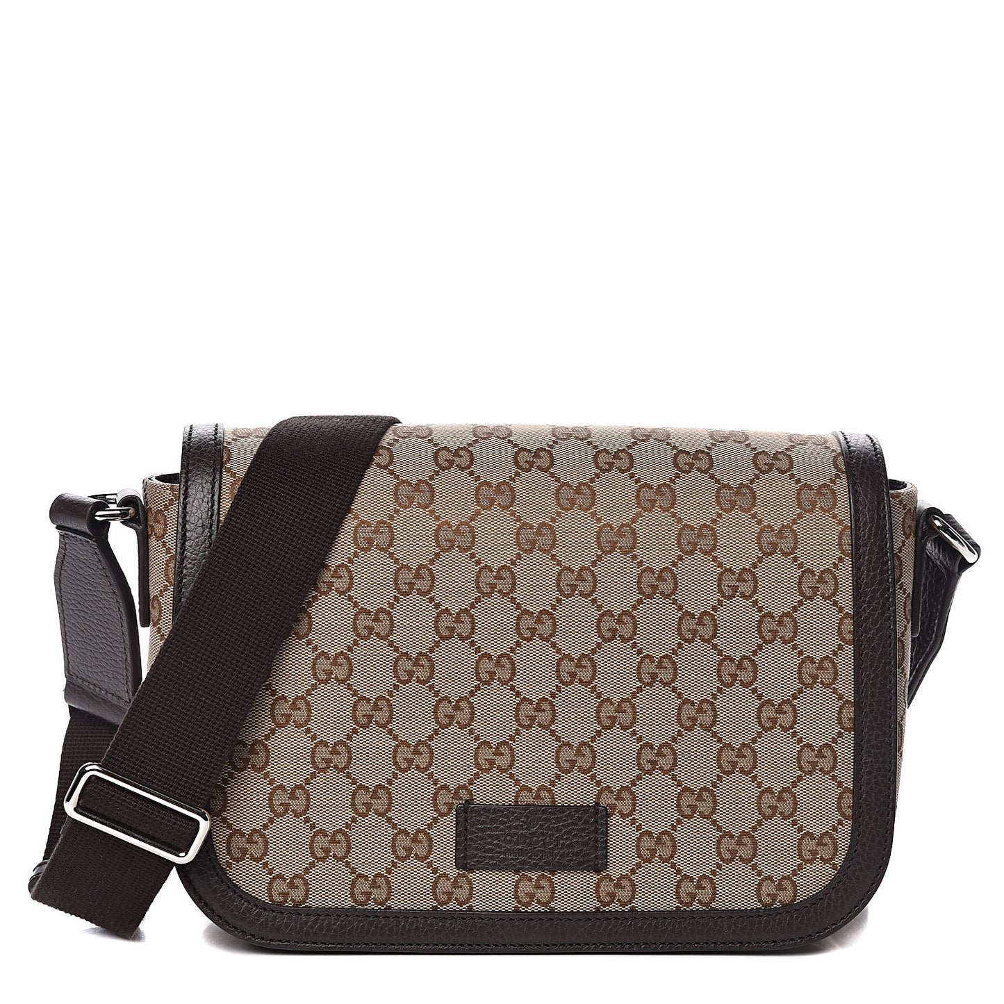 Monogram Flap Messenger Bag Beige Dark Brown