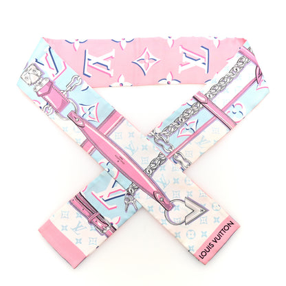 Louis Vuitton Silk Monogram Escale Perfect Match Bandeau Bleu Rose 1 of 5