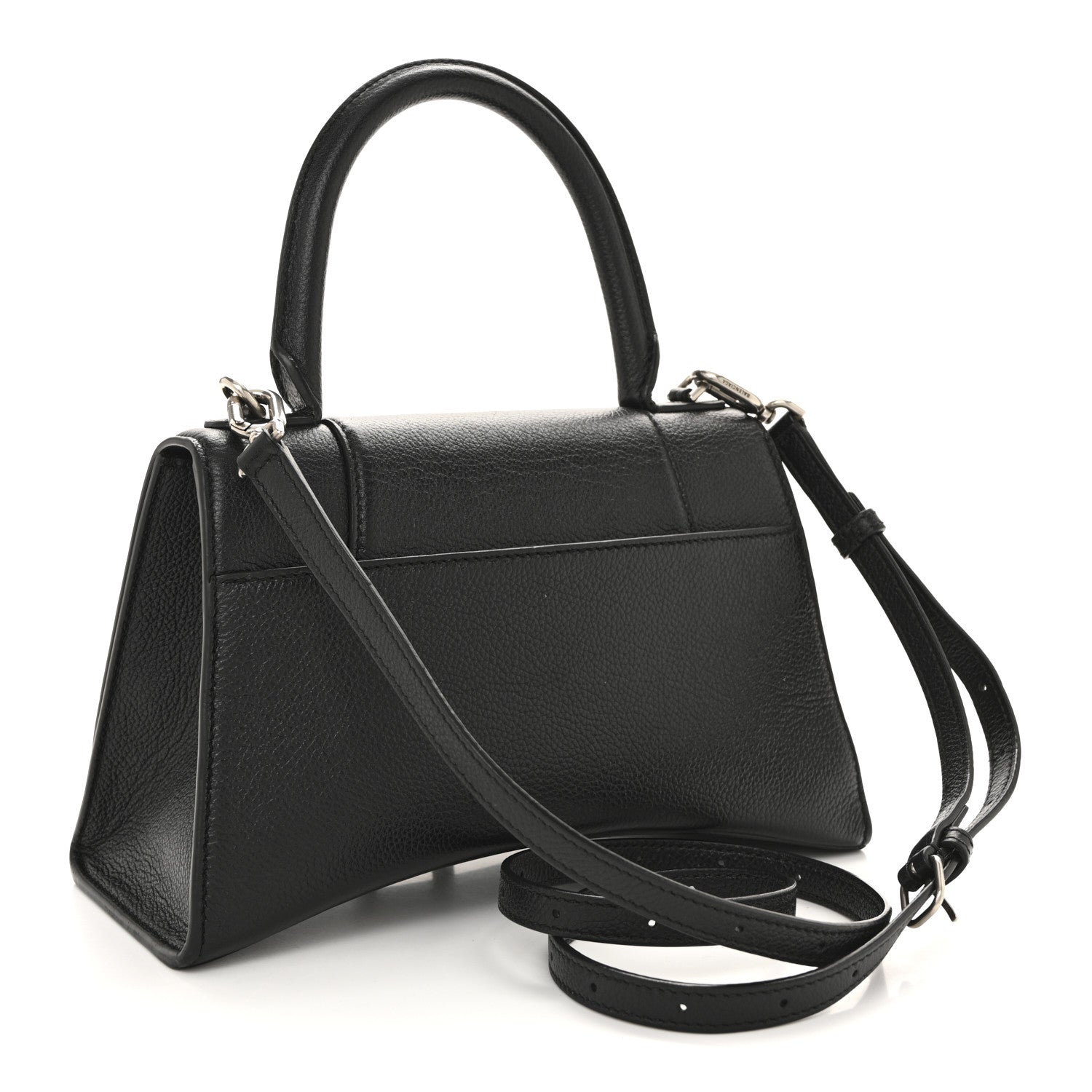 Balenciaga Grained Calfskin Small Hourglass Top Handle Bag Black 3 of 13