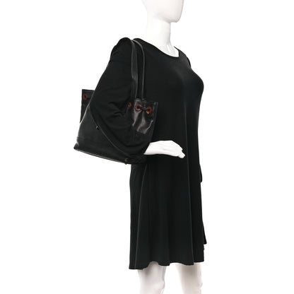 Chanel Caviar Wood CC Drawstring Bucket Bag Black 2 of 9