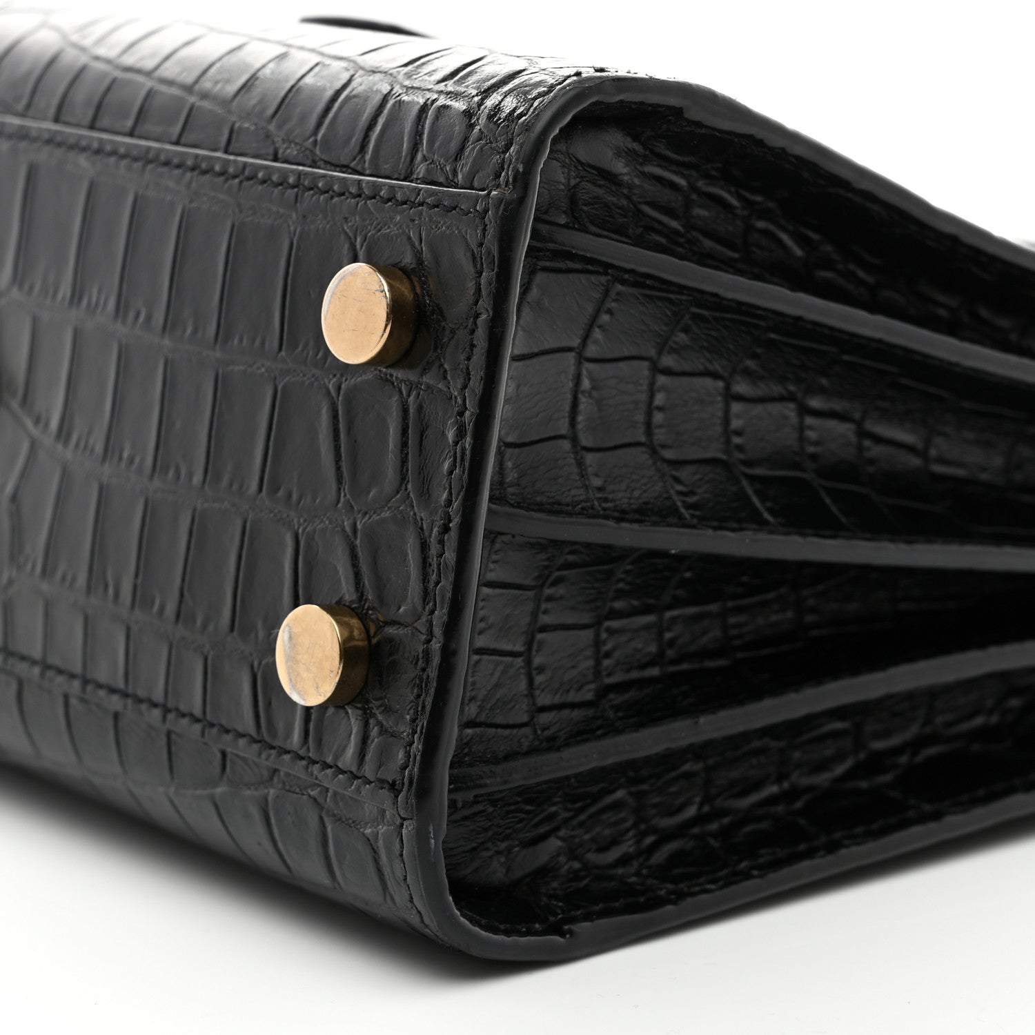 Saint Laurent Calfskin Crocodile Embossed Nano Sac De Jour Black 10 of 10