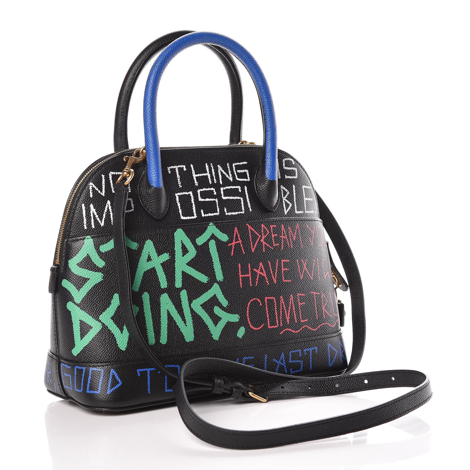 Balenciaga Signature Grained Calfskin Graffiti S Ville Top Handle Bag Black Multicolor 3 of 17
