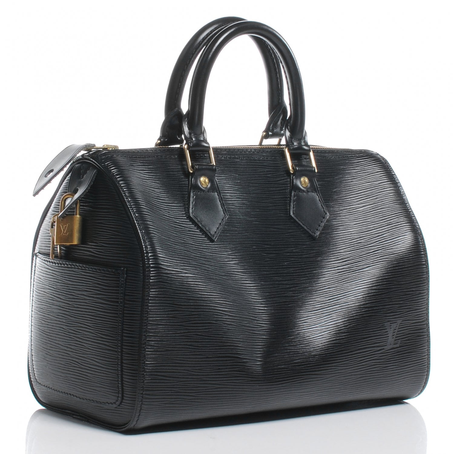 Louis Vuitton Epi Speedy 25 Black 3 of 7