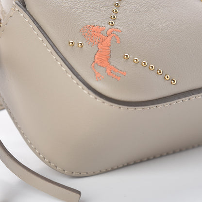 Chloe Smooth Calfskin Little Horses Embroidered Signature Belt Bag Pastel Grey 10 of 11
