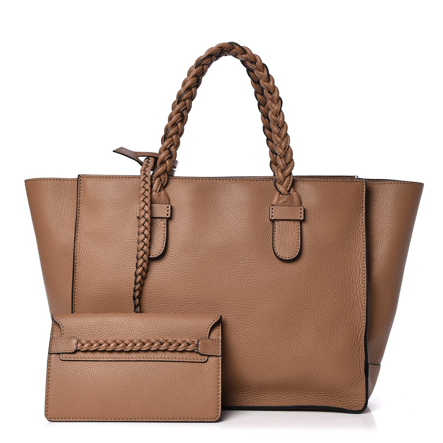 Valentino Garavani Grained Calfskin To Be Cool Tote Beige 1 of 9