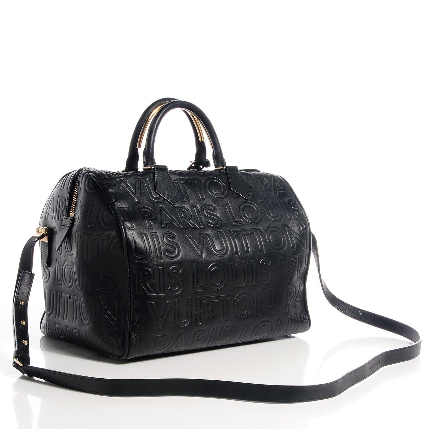 Louis Vuitton Calfskin Embossed Speedy Cube 30 Black 3 of 8