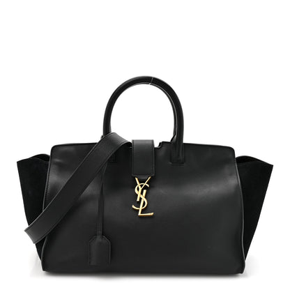 Saint Laurent Calfskin Suede Small Monogram Downtown Cabas Black 1 of 10