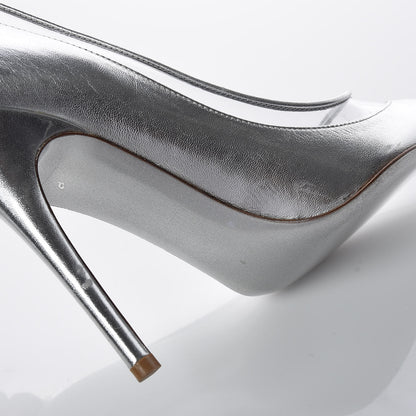 Valentino Garavani Metallic Nappa PVC Dollybow Pumps 39 Silver 17 of 18