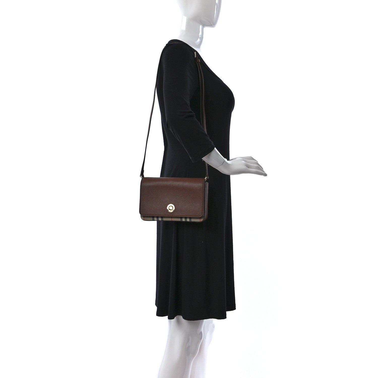 Burberry Grainy Calfskin Vintage Check Hampshire Crossbody Archive Beige Tan 2 of 8