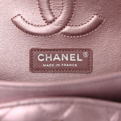 Chanel Metallic Calfskin Quilted Medium Double Flap Purple 6 of 11