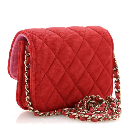 Chanel Jersey Quilted Micro Mini Flap Red 3 of 10