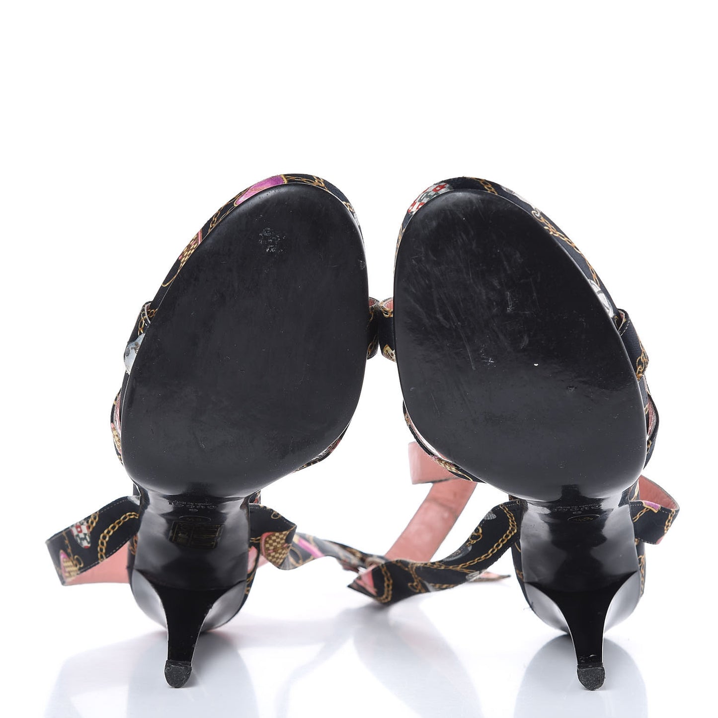 Satin Techno Charms Sandals 8.5 Black