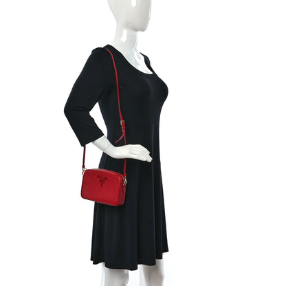 Prada Saffiano Lux Small Camera Crossbody Bag Fuoco 2 of 8