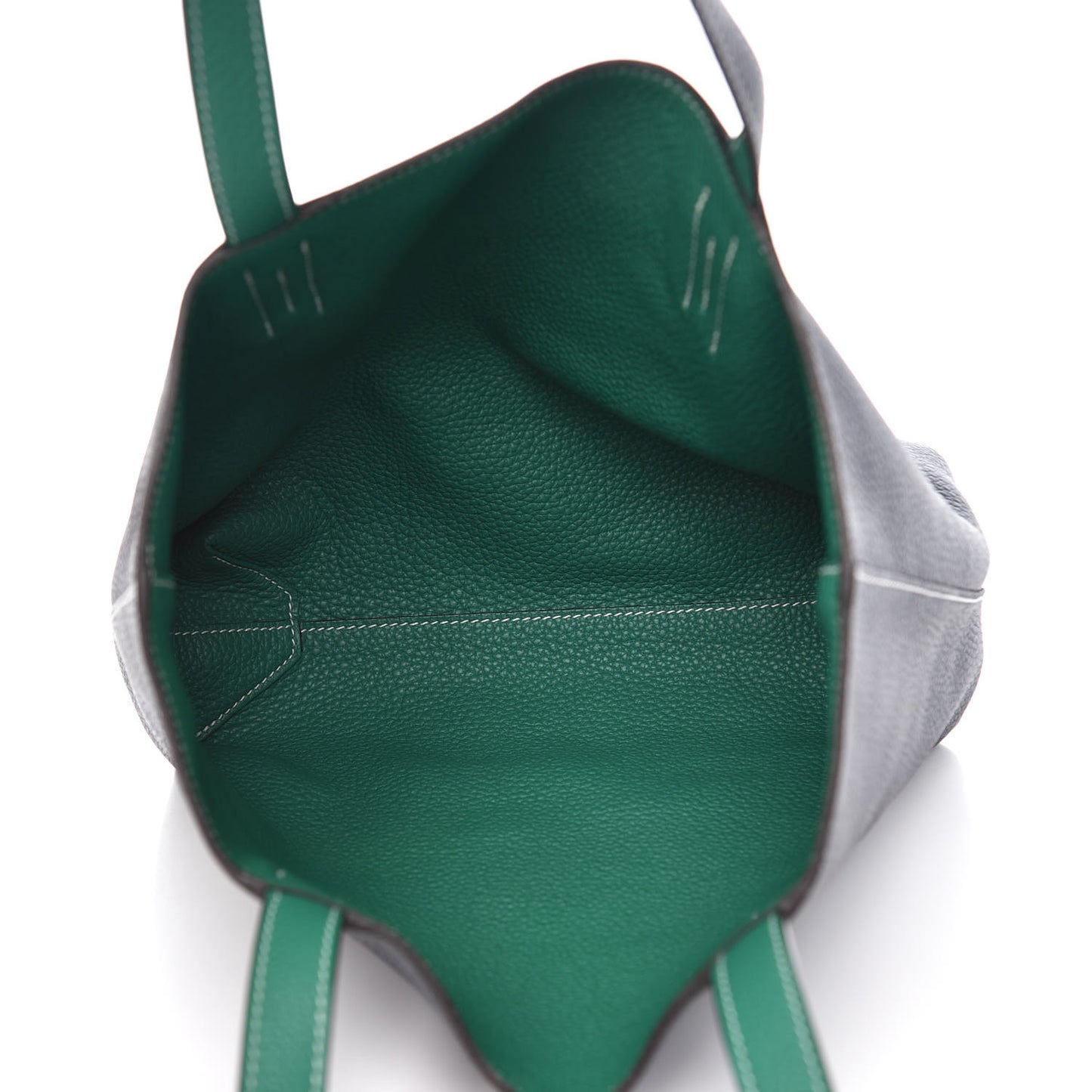 Taurillon Clemence Double Sens 36 Reversible Tote Vert Vertigo Bleu Nuit