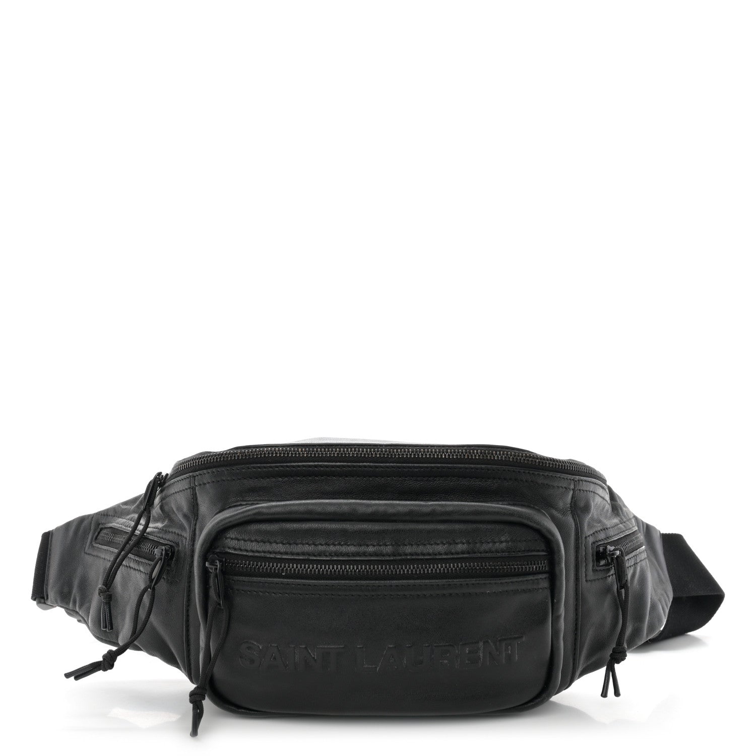Saint Laurent Lambskin Logo Ripstop Body Belt Bag Black 1 of 11