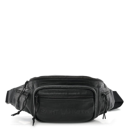 Saint Laurent Lambskin Logo Ripstop Body Belt Bag Black 1 of 11