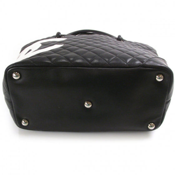 Chanel Calfskin Quilted Large Cambon Tote Black White 4 of 12