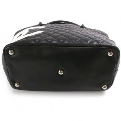 Chanel Calfskin Quilted Large Cambon Tote Black White 4 of 12