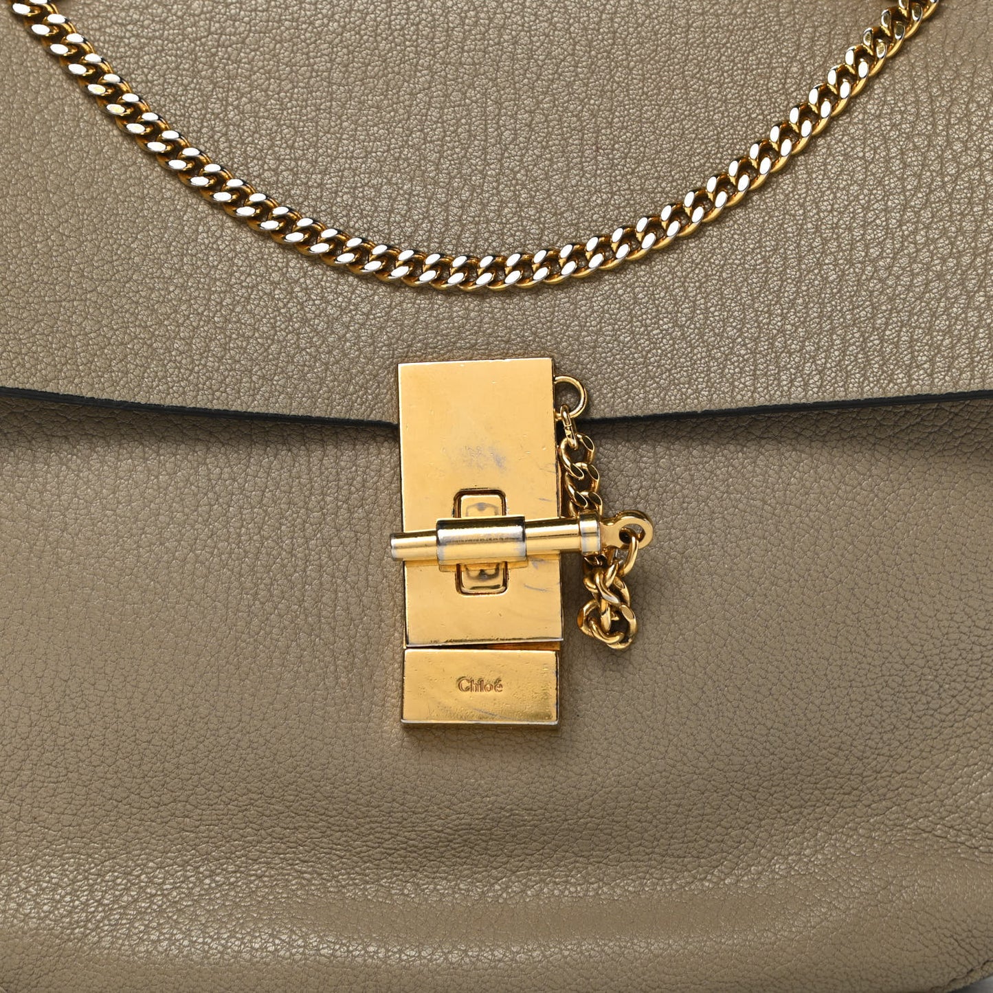 Grained Lambskin Drew Shoulder Bag Motty Grey