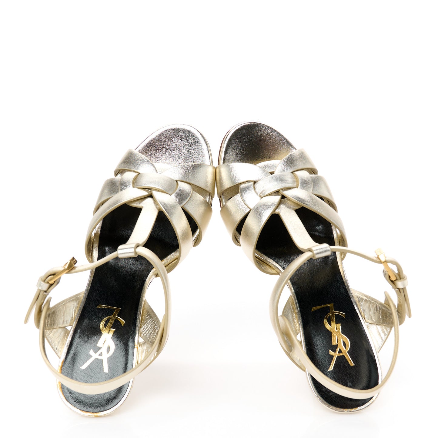 Metallic Nappa Tribute 75 Platform Sandals 35 Platino