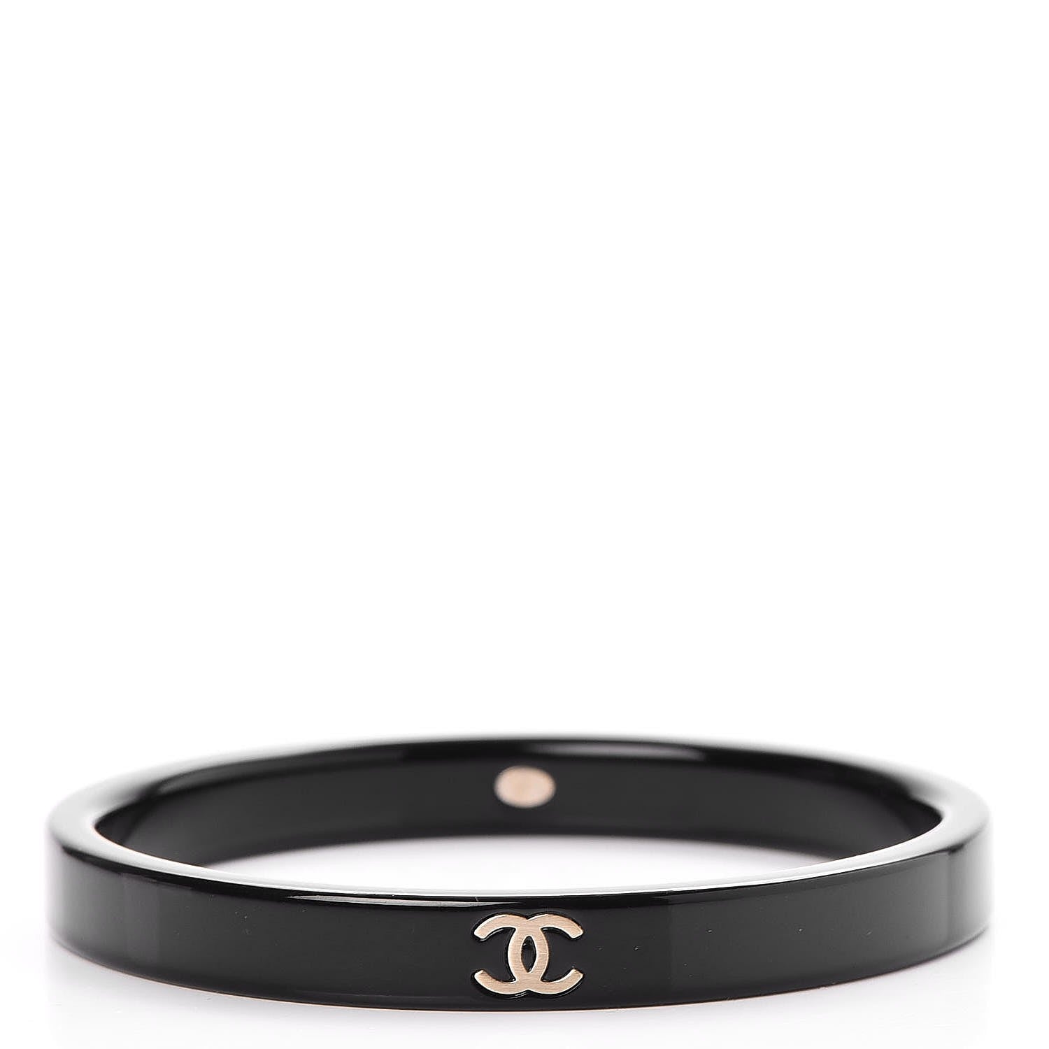 Chanel Resin Metal CC Bangle Black 1 of 4