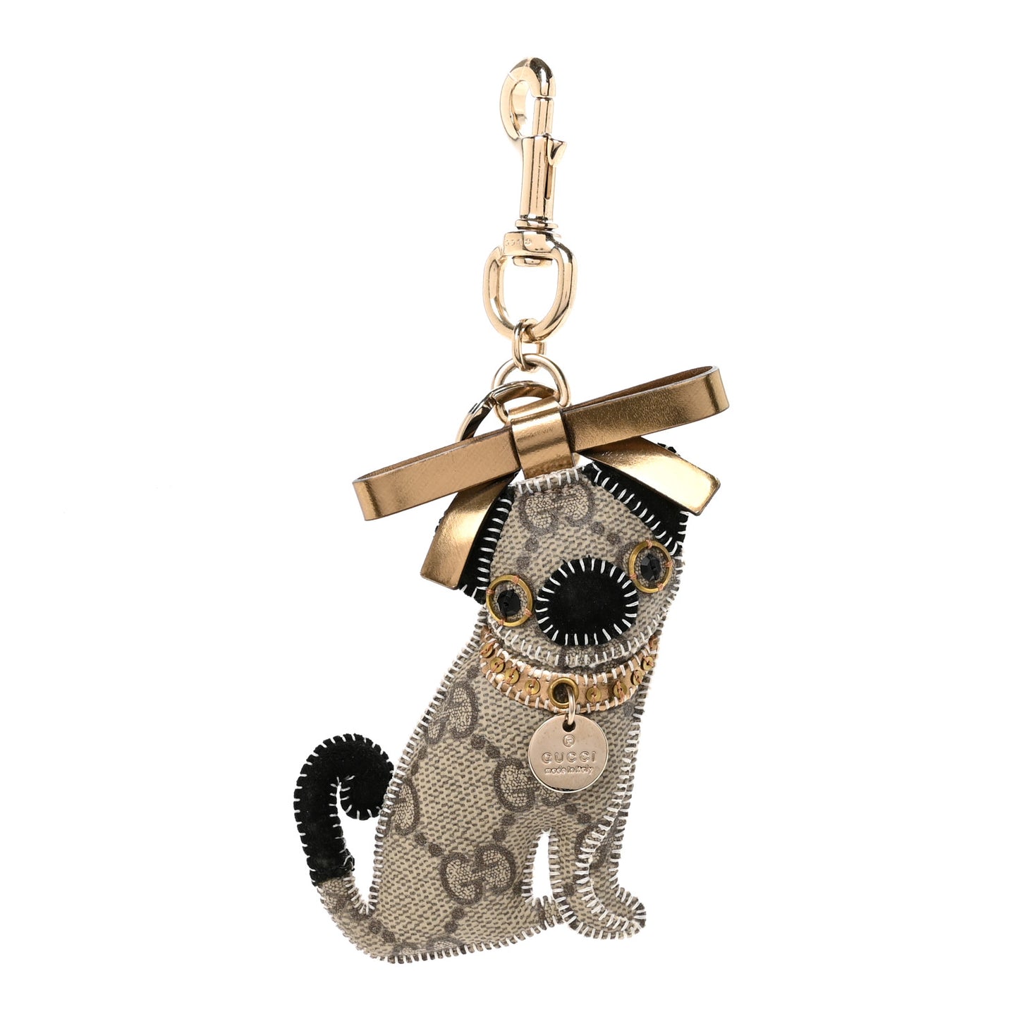 GG Supreme Monogram Oliver Pug Dog Key Charm