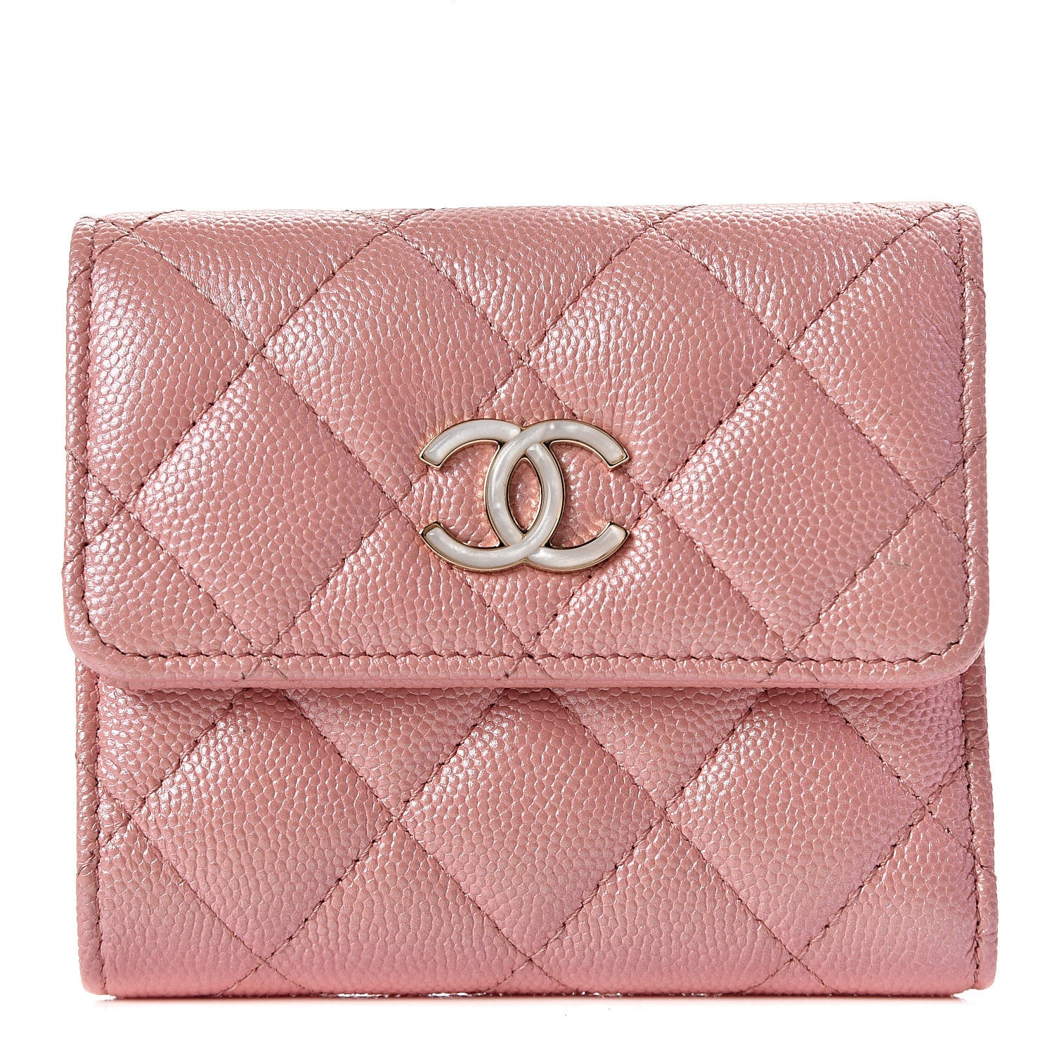 Chanel Iridescent Caviar Quilted Small Flap Wallet Rose Pink 1 of 9