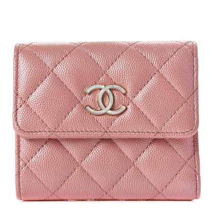 Chanel Iridescent Caviar Quilted Small Flap Wallet Rose Pink 1 of 9