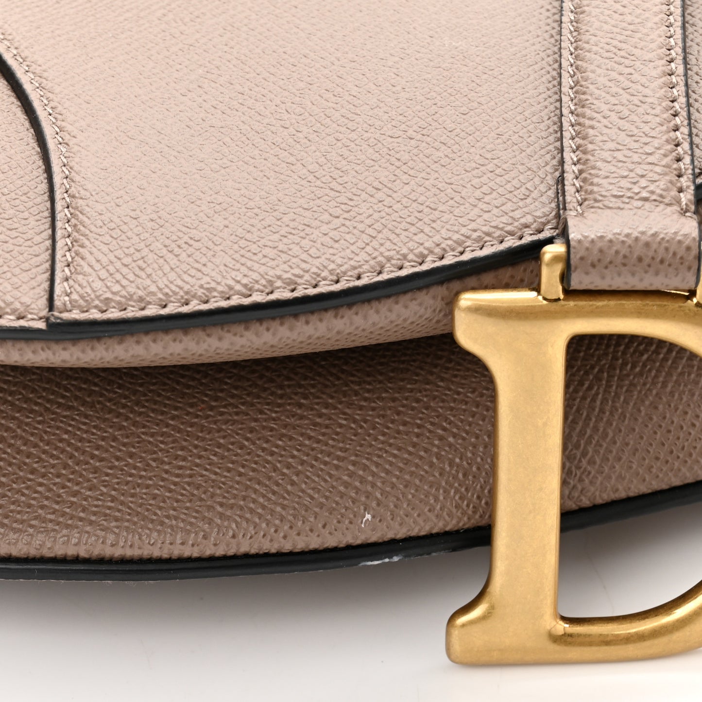Grained Calfskin Saddle Bag Warm Taupe