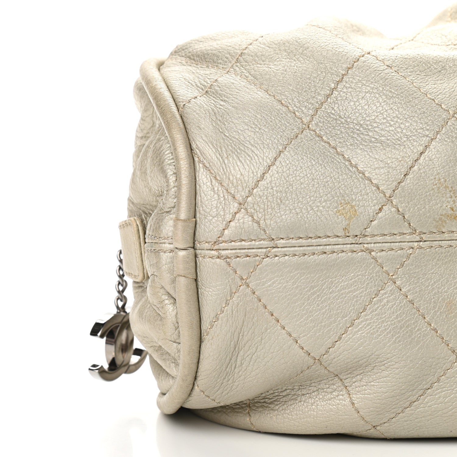 Chanel Metallic Deerskin Stitched Bowler Gold 8 of 12