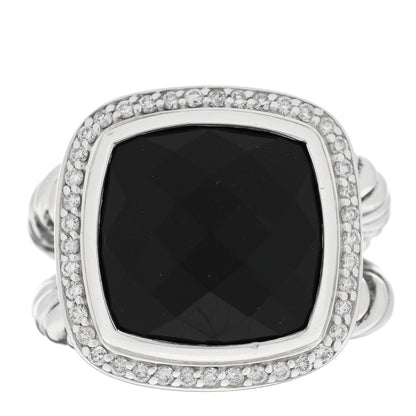 David Yurman Sterling Silver Diamond Black Onyx 14mm Albion Statement Ring 54 7 1 of 4