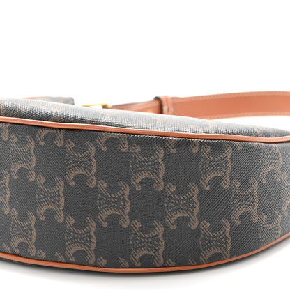 Celine Triomphe Canvas Calfskin Ava Shoulder Bag Tan 11 of 11