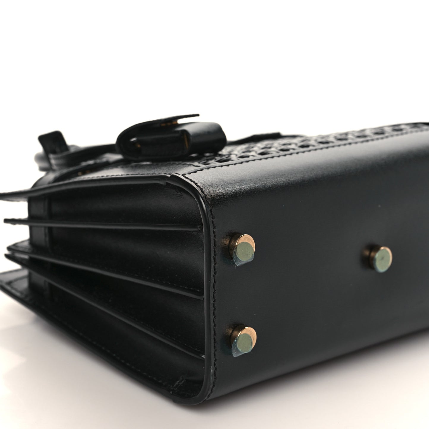 Calfskin Paglia Palm Nano Sac De Jour Black
