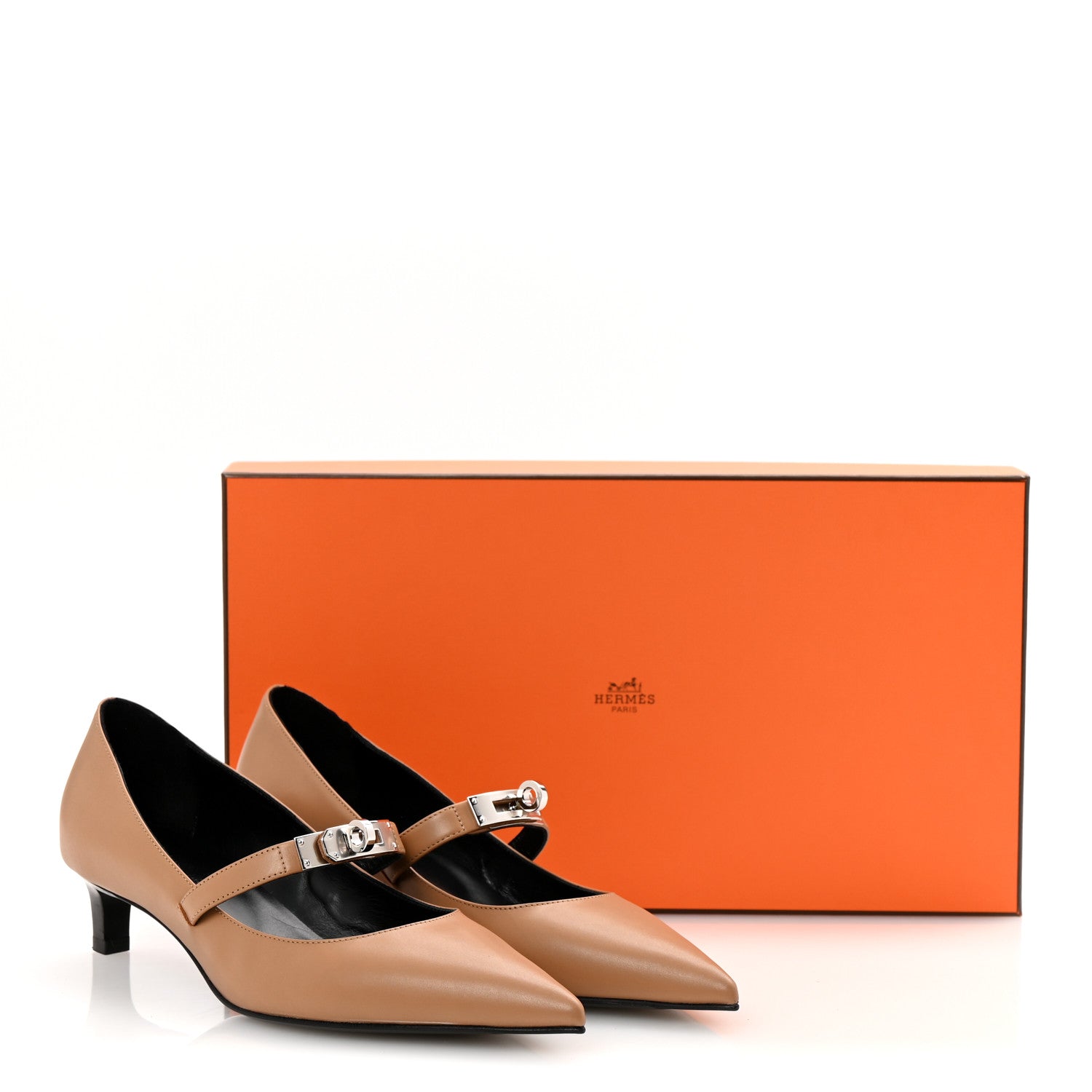 Hermes Calfskin Kiara 40 Pumps 36.5 Naturel Clair 1754433