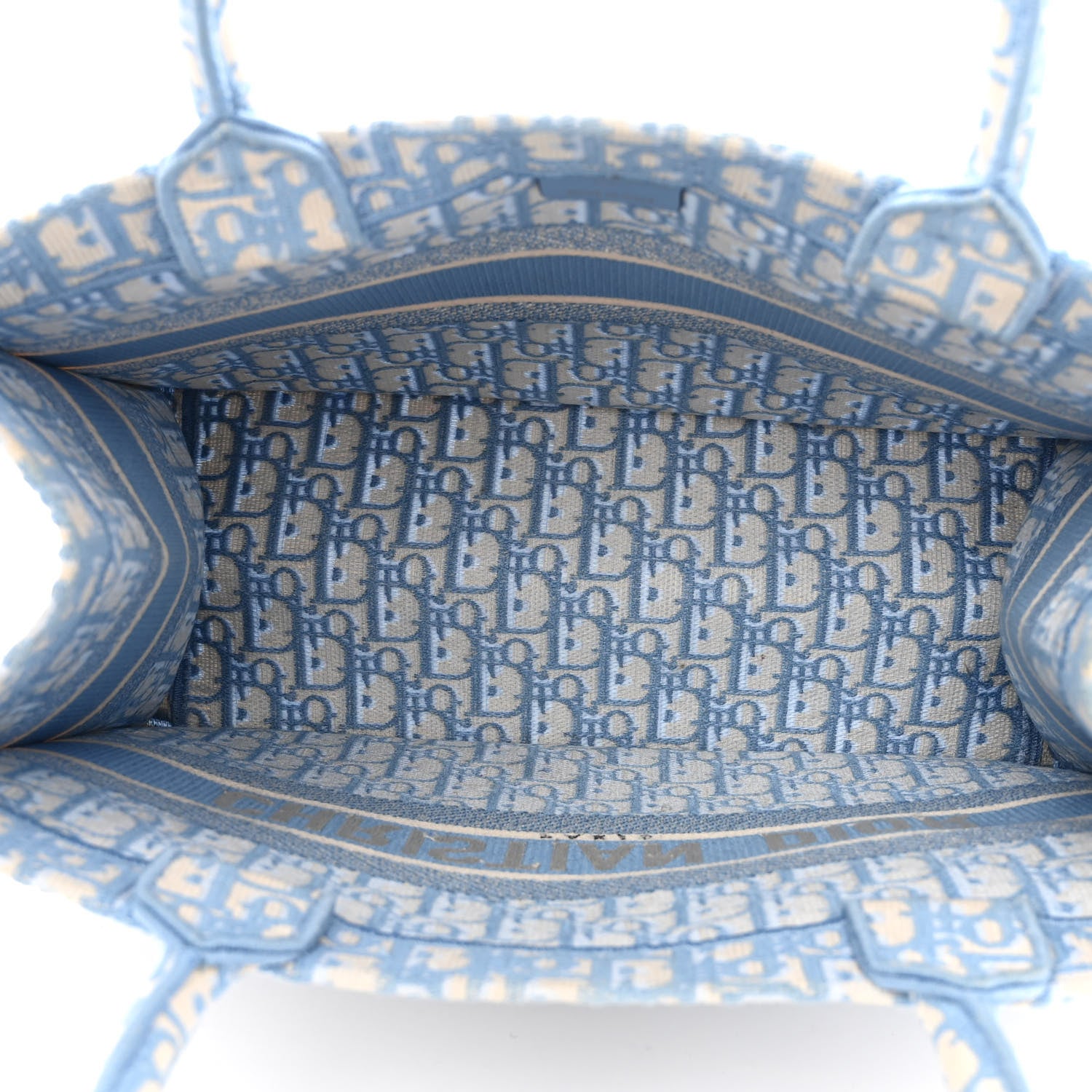 Christian Dior Oblique Medium Book Tote Light Blue 5 of 11