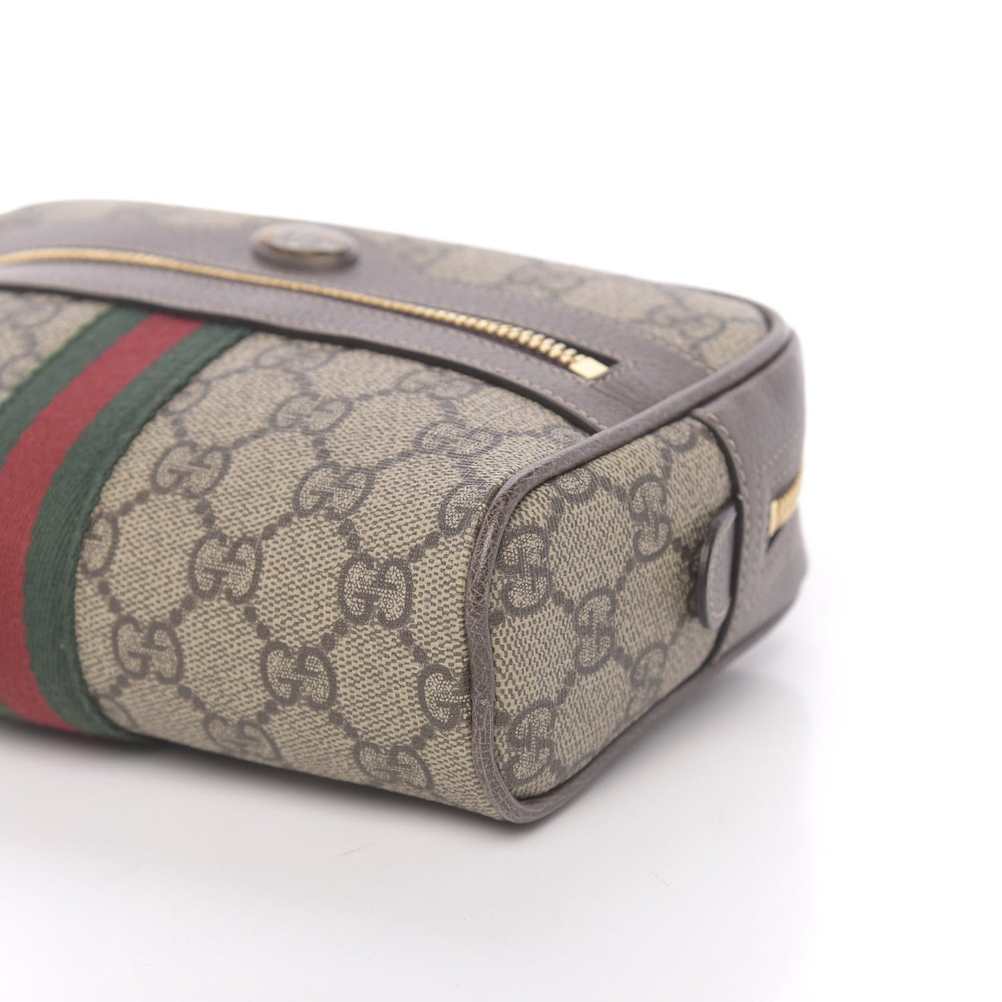 GG Supreme Monogram Web Small Ophidia Belt Bag 85 34 Dark Brown