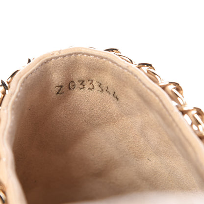 Chanel Lambskin Grosgrain Quilted CC Chain Espadrille Mules 35 Beige Black 9 of 10