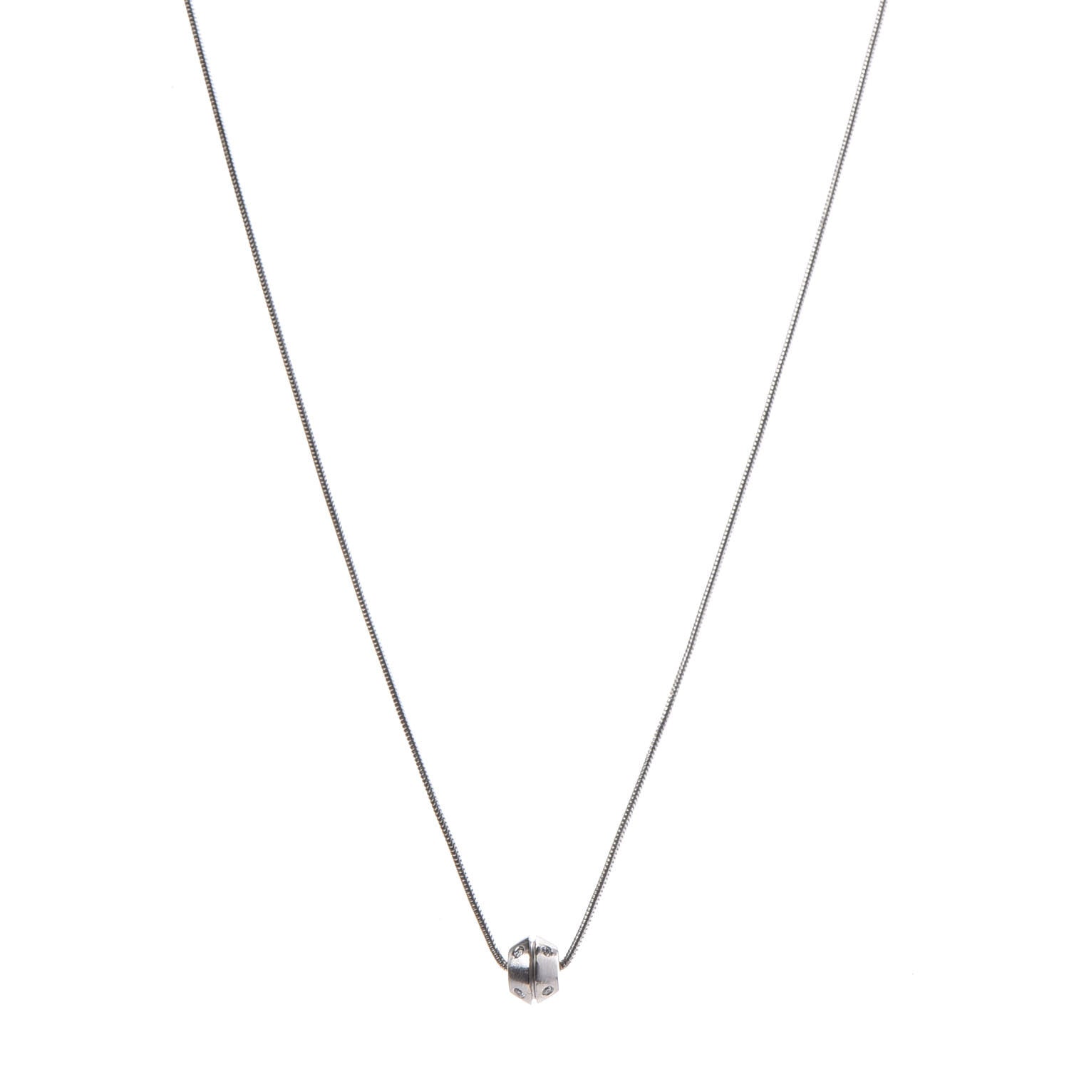 Tiffany 18K White Gold Diamond Streamerica Barrel Necklace 1 of 7