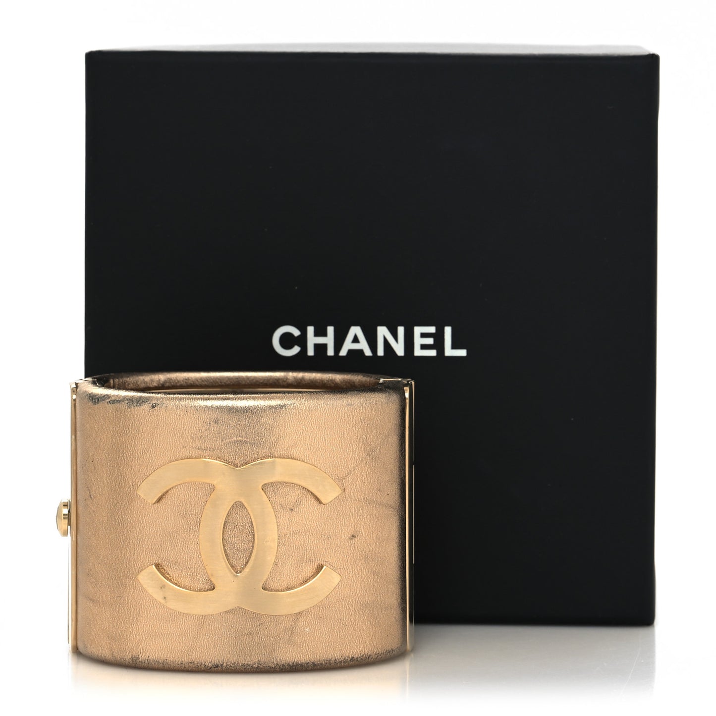 Metallic Lambskin CC Cuff Gold