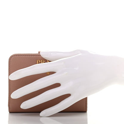 Prada Vitello Grain Compact Wallet Cipria 2 of 10