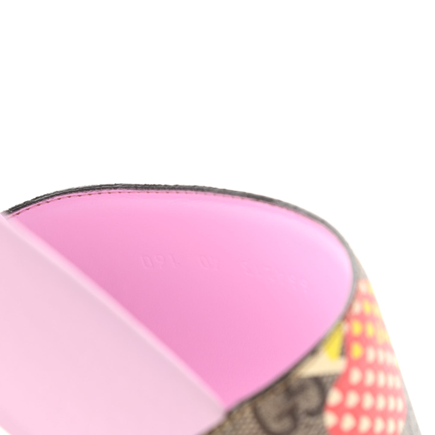 GG Supreme Monogram Apple Slide Sandals 40 Pink Multicolor
