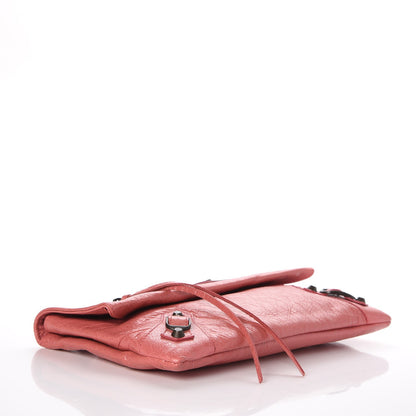 Balenciaga Agneau Classic Hardware Envelope Clutch Rose Bonbon 4 of 7