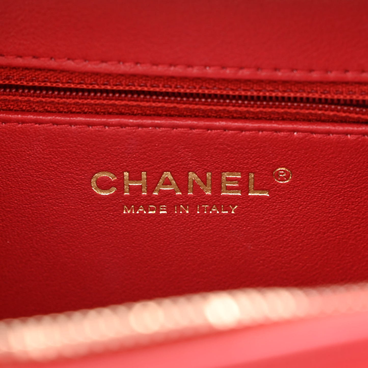 Lambskin Quilted Small Trendy CC Bowling Bag Red