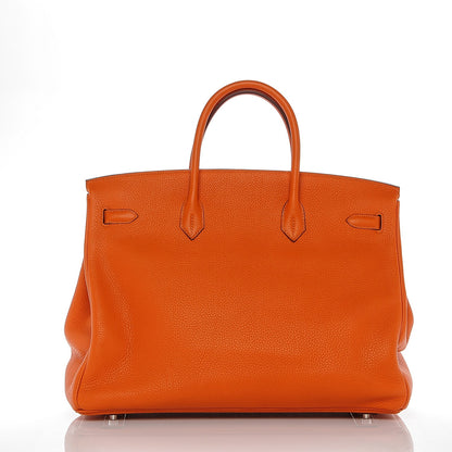 Hermes Taurillon Clemence Birkin 40 Orange 8 of 26