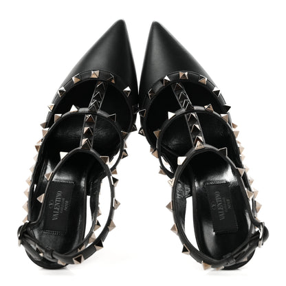 Valentino Garavani Nappa Rockstud Ankle Strap Pumps 37.5 Black 2 of 9