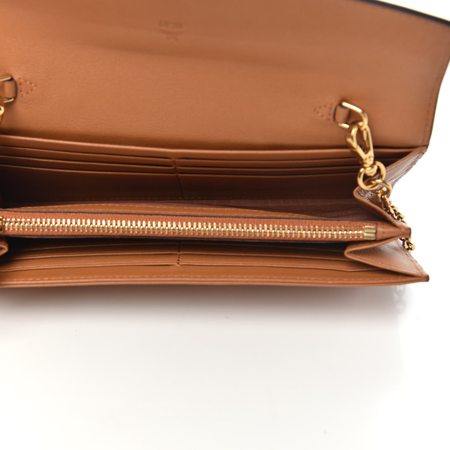 Visetos Large Patricia Love Patch Wallet On Chain Cognac