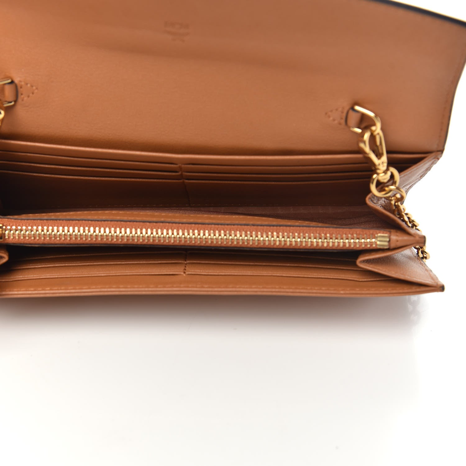 MCM Visetos Large Patricia Love Patch Wallet On Chain Cognac 5 of 11