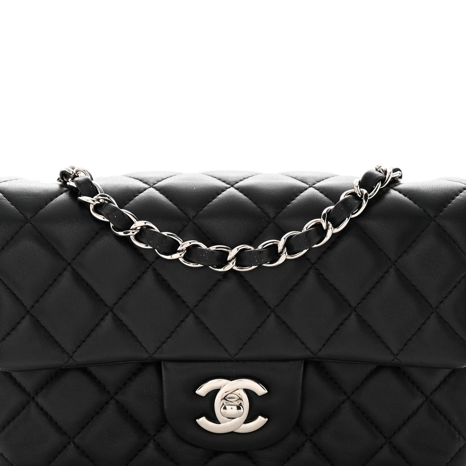 Chanel Lambskin Quilted Mini Rectangular Flap Black 8 of 16
