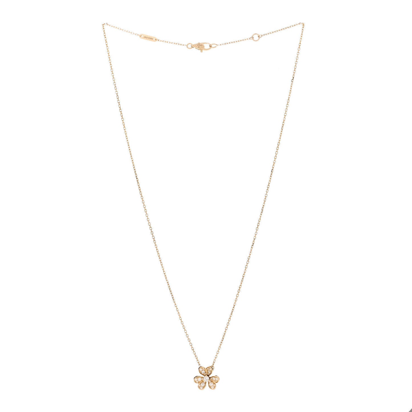 18K Yellow Gold Diamond Mini Frivole Pendant Pave Necklace